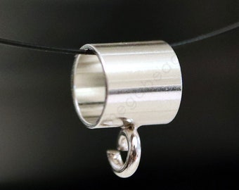 5mm Tube Bail Slider Pendant Charm Holder 925 Sterling Silver