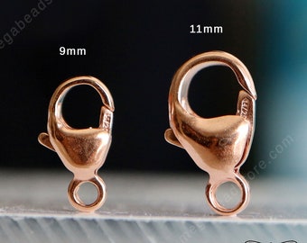 9mm, 11mm 14K Rose (Pink) Gold Filled Oval Trigger Clasp Claw F426RGF