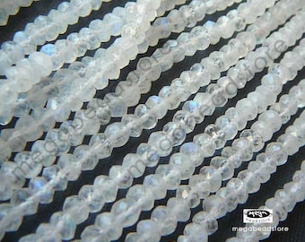 5mm Rainbow Moonstone Faceted Gemstone Rondelle Beads 13" strand GS8-5
