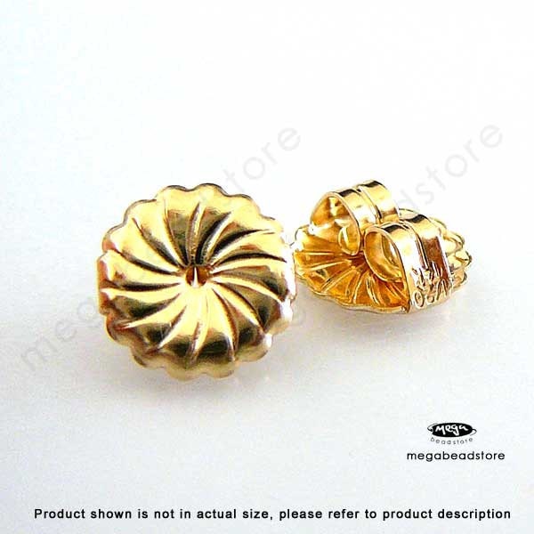 2 Pairs 9mm Large Support Earring Backing 14K Gold Filled F337GF