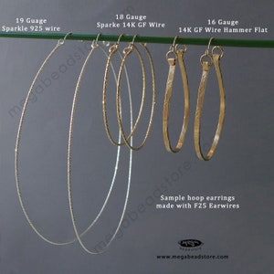 U Ear Wires For Hoops Sterling Silver Marked 925 F25 imagem 5
