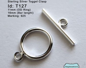925 Sterling Silver Toggle Clasp - DIY Jewelry Making Closure for Bracelets Necklace