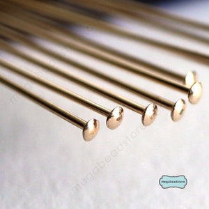 26 gauge, 24 Gauge Flat Head Pins - 14K Gold Filled GF -F42GF