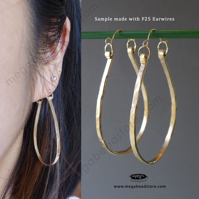 U Ear Wires For Hoops Sterling Silver Marked 925 F25 imagem 6
