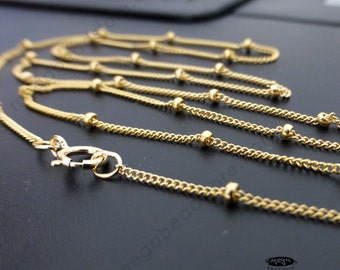 16 18 20 24 30 inch Satellite Chain (with 1.9mm bead) Necklace 14K Gold Filled- FC25GF