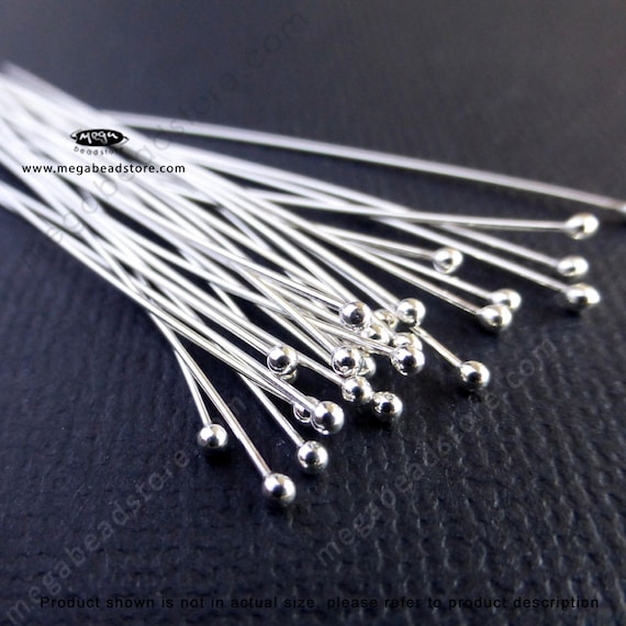 Jewellery Findings Solid 925 Sterling Silver Ball End 1.5inch 38.1mm