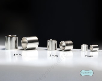 Sterling Silver Crimp Tube Beads 2mm 3mm 4mm Spacers F32