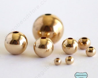 10mm 7mm 6mm 4mm 3mm 2.5mm 14K Gold Filled Beads Seamless Spacers B39GF