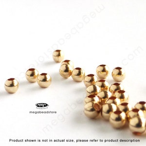 100 pieces 2mm (0.9mm hole) 14k Gold Filled Seam Beads Round Spacers B39GF