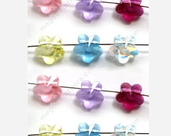 Vintage Swarovski 5744 Flower Beads, Discontinued Faceted Crystal Blossom, New Old Stock Austrian Floral Craft Supplies, 6mm 8mm