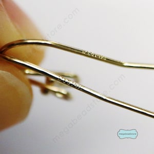 14K Gold Filled Earwires French Hook Ear Wires- DIY Jewelry Making Supplies image 2