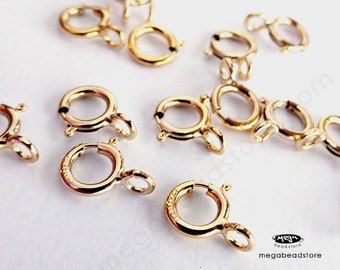 5mm, 5.5mm Spring Clasps 14K Gold Filled with Open Ring F286GF