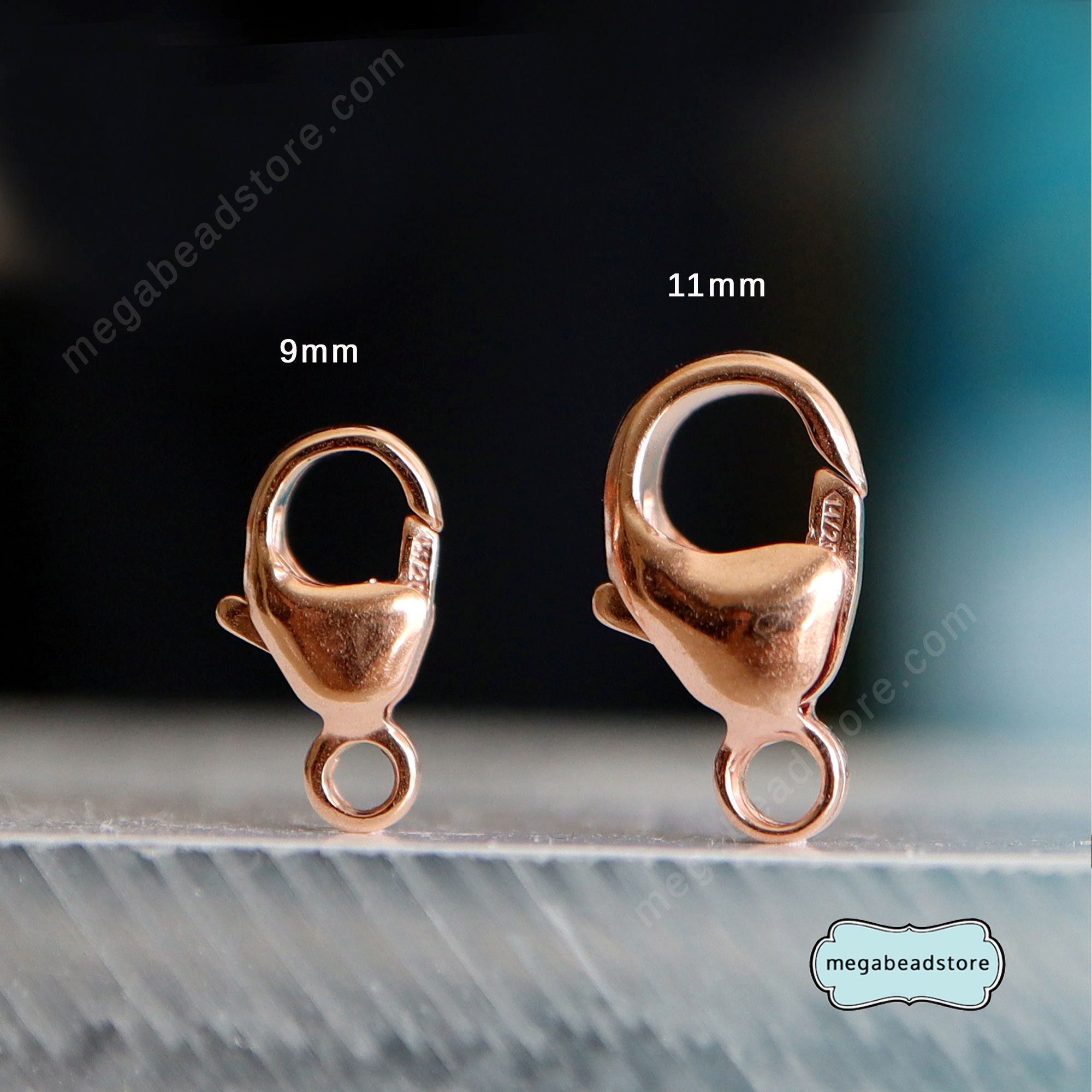 9mm, 11mm 14K Rose (Pink) Gold Filled Oval Trigger Clasp Claw F426RGF