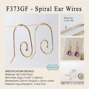 14K Gold Filled Earwires French Hook Ear Wires- DIY Jewelry Making Supplies F373GF