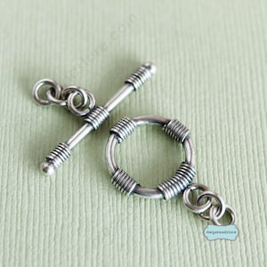 15mm Bali Sterling Silver Toggle Clasp  Handmade T20