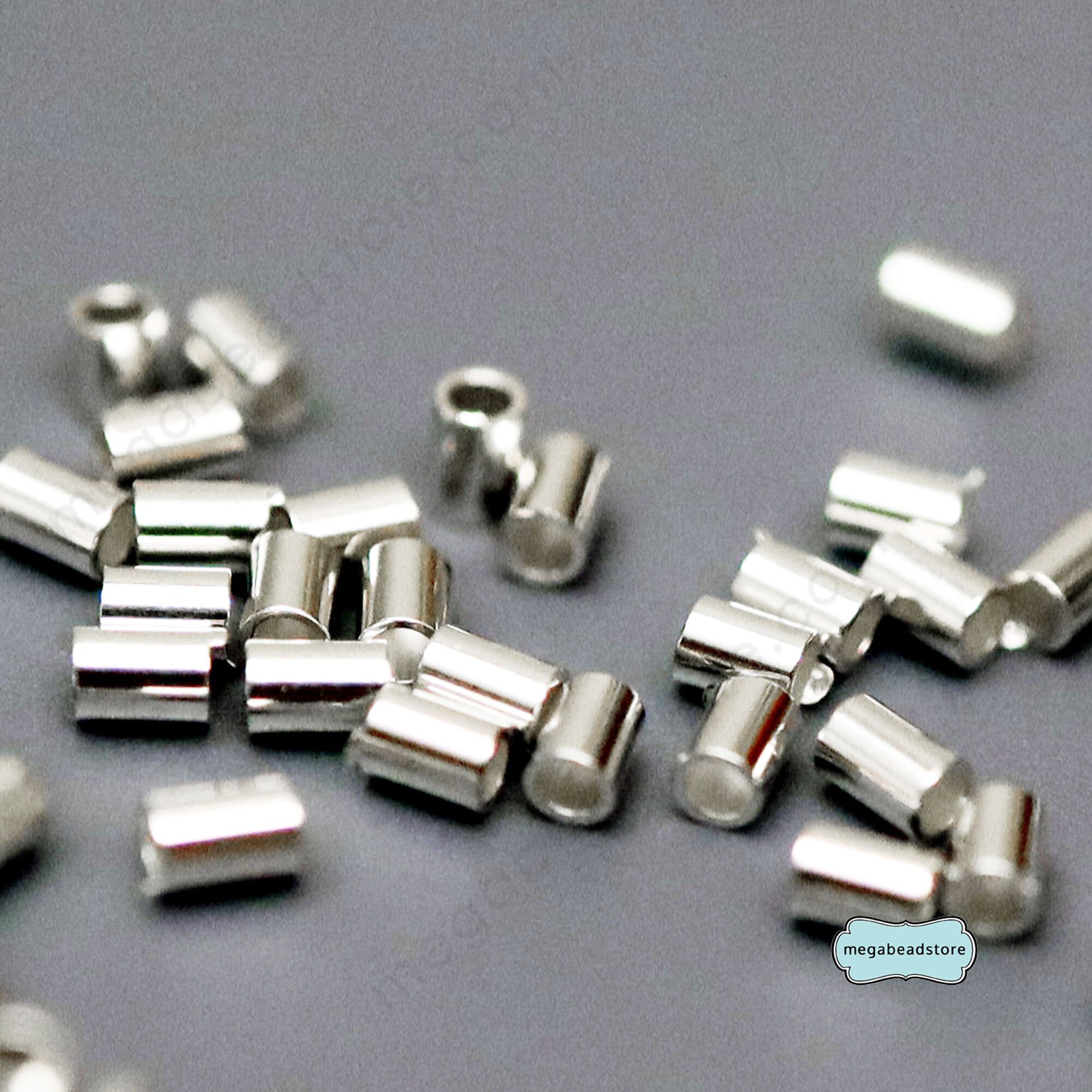 2mm Silver Metal Crimp Beads 300pc by hildie & jo
