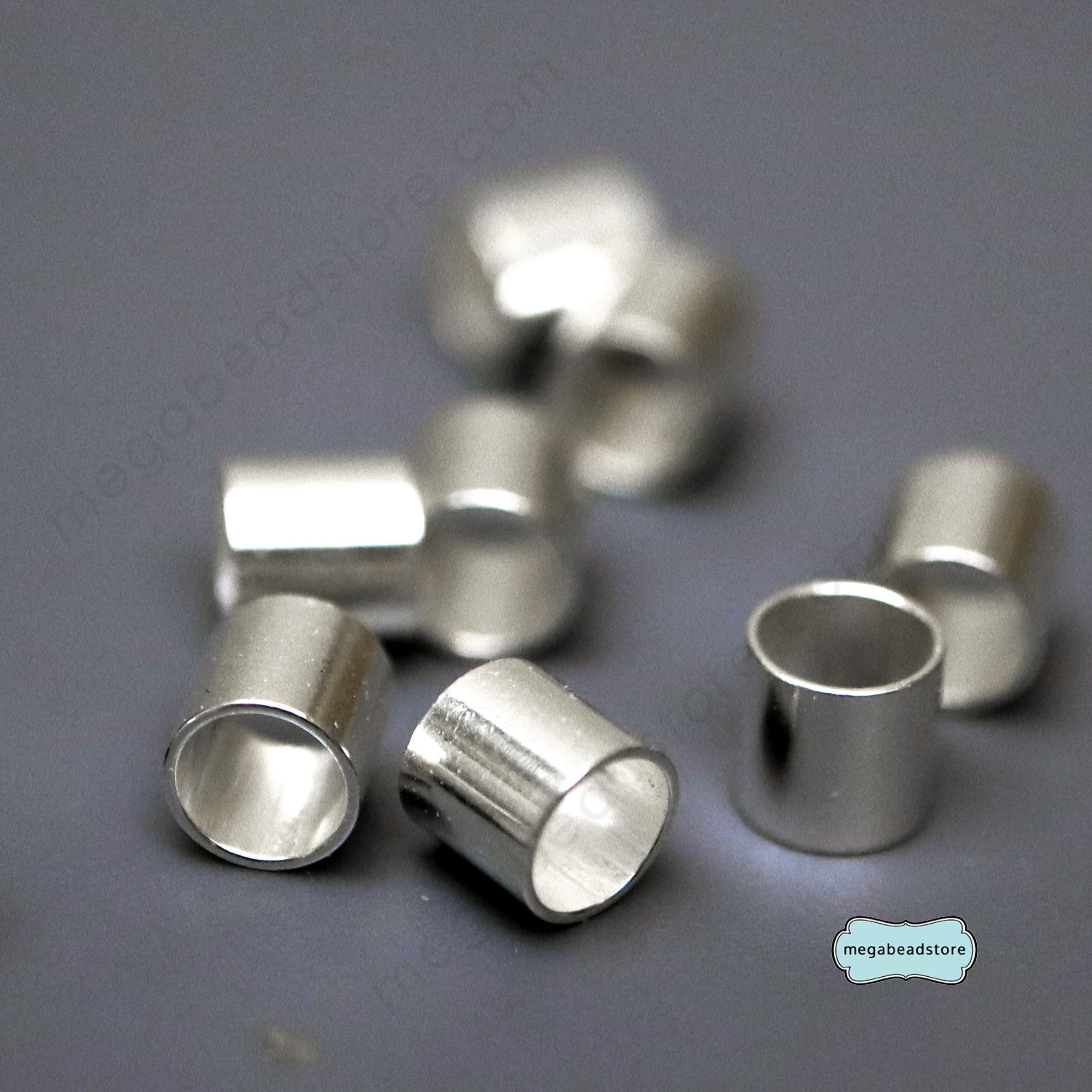 Wholesale Beebeecraft 50Pcs/Box Crimp Tube Beads 925 Sterling Silver  Crimping Tube Spacers 2mm Cord End Caps Loose Stopper Beads for Earring  Necklace 