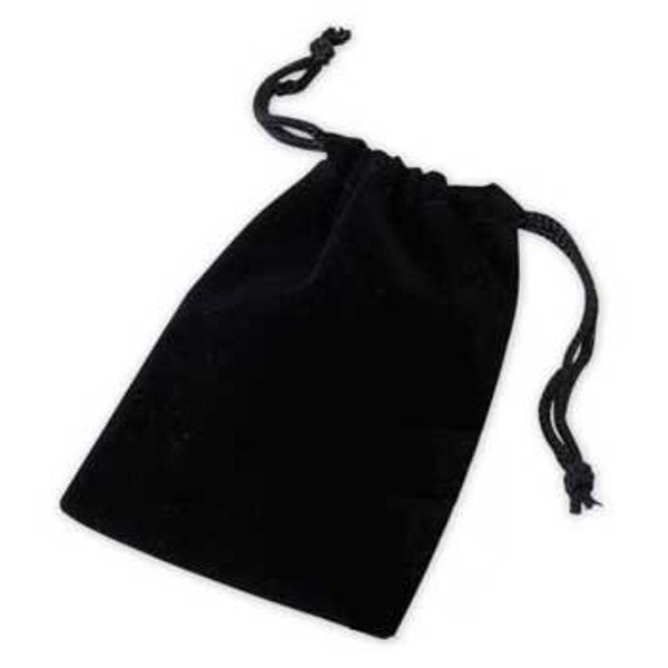 Black Velvet velours bijoux pochette 3 x 4 cordon sacs - 10 pièces