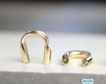 0.021" (S), 0.031" (M), 0.045" (L) 14K Gold Filled Wire Protector Loop Beads F124GF