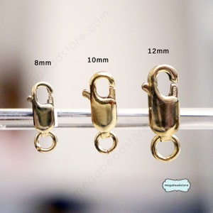 8mm 10mm 12mm 14K Gold Filled Lobster Clasp Claw F303GF