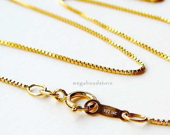 16 18 20 Inch 14K Gold Filled Box Chain 