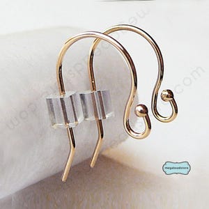 14K Yellow or White Gold Earwires Solid Real Gold Ball End Earwires 14KG01