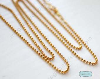 16" 18" 20" 14K Gold Filled 1.2mm Ball Chain Necklace FC11