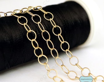 3.5mm Textured Round Link Cable Chain 14K Gold Filled CH14