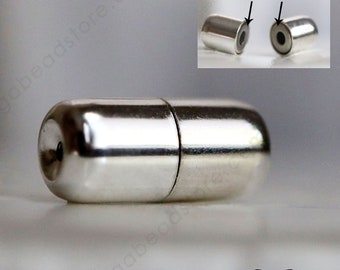 Long 5.5mm x 12mm Magnetic Sterling Silver Clasp (with hole) -  F304