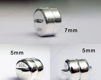 5mm 7mm Strong Magnetic Clasp 925 Sterling Silver F75