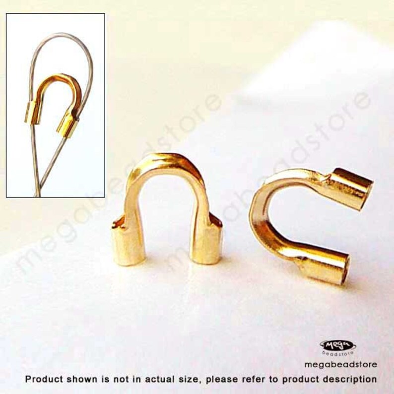 40 pcs 0.021 S 14K Gold Filled Wire Protector Loop Beads F124GF