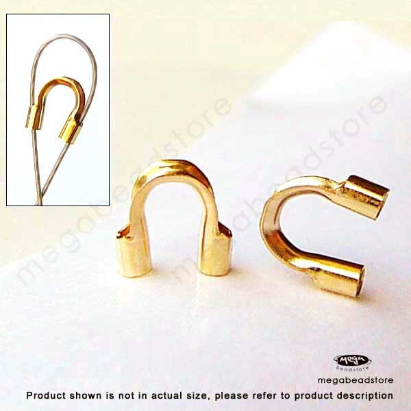 0.021" Small 14K Gold Filled Wire Protector Loop Beads F124GF