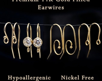 14K Gold Filled Earwires French Hook Ear Wires- DIY Jewelry Making Supplies