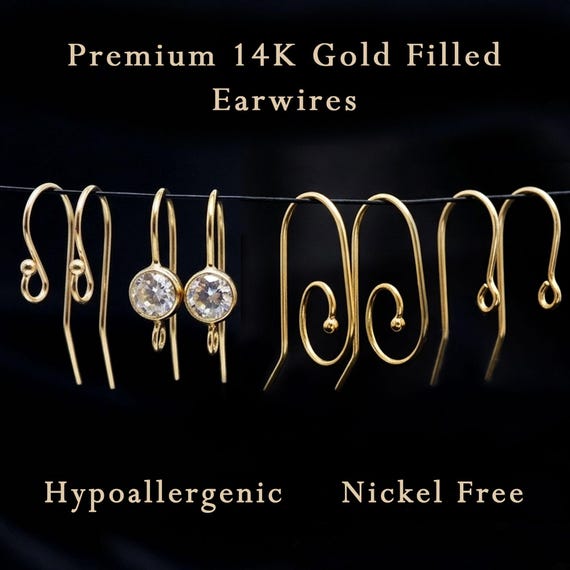 14K Gold Filled Earwires French Hook Ear Wires- DIY Jewelry Making Supplies