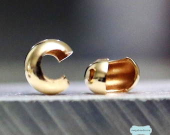 3mm, 4mm, 5mm 14K Gold Filled Crimp Bead Cover F59GF
