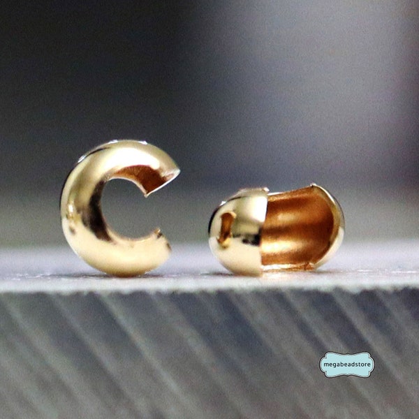 3mm, 4mm 14K Gold Filled Crimp Bead Cover F59GF