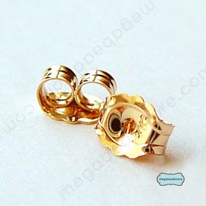 14K Yellow Gold or 14K White Gold Earring Backing Ear nuts Replacement 14KG04