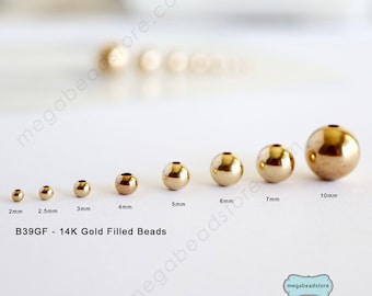 2mm 2.5mm 3mm 4mm 6mm 7mm 10mm 14K Gold Filled Beads Round Spacers B39GF