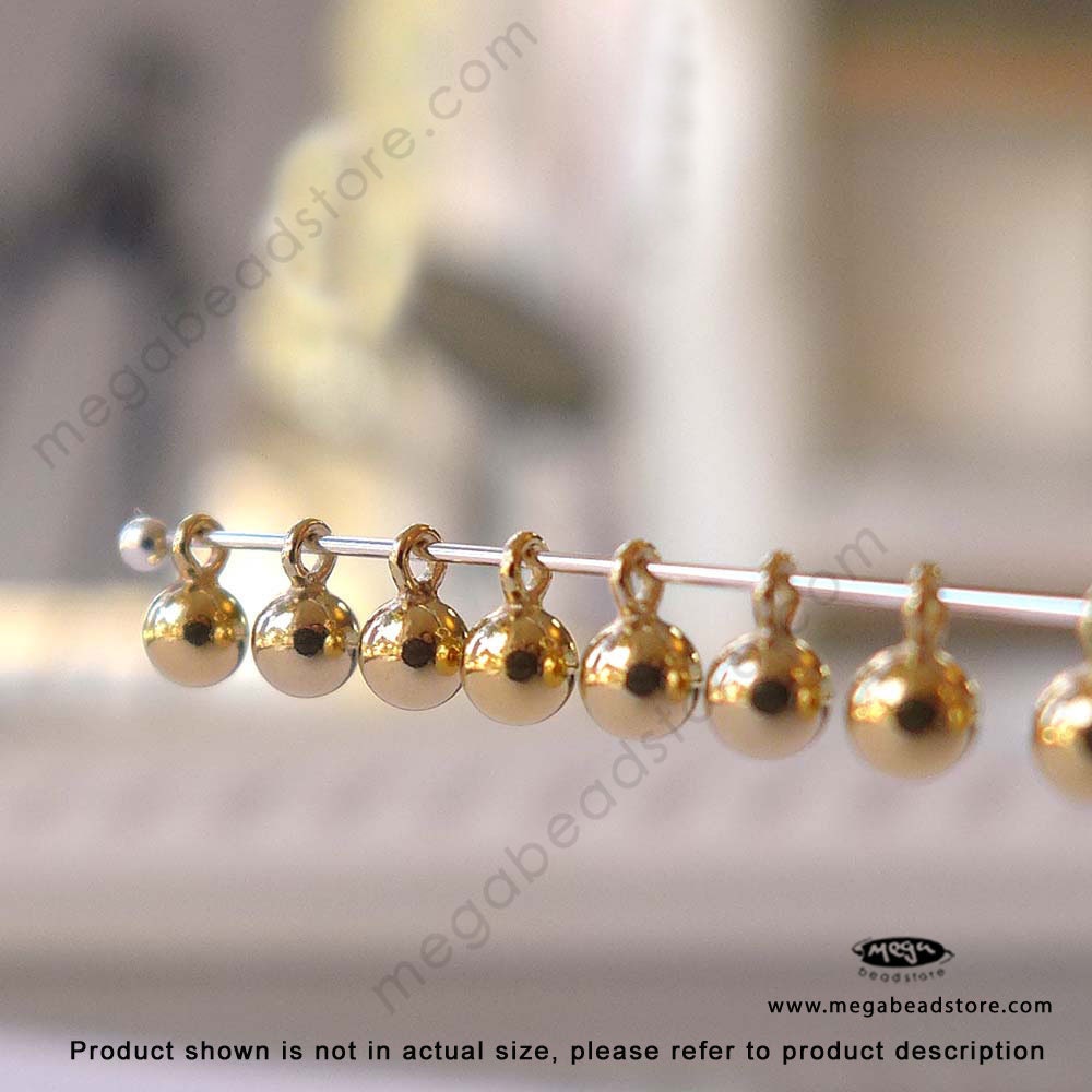 6mm Plain Round Ball Drops 14K Gold Filled Charms (F01GF)-F0