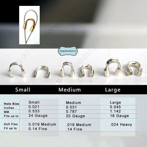 Small, Medium, Large Wire Guardian 925 Sterling Silver Wire Loop Protector Beads F124 image 2