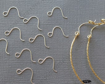 U- Ear Wires For Hoops Sterling Silver Marked 925 (F25)