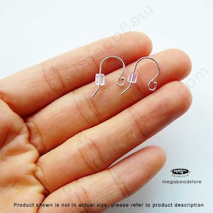 14K White Gold Earwires Solid Real Gold Ball End Earwires 14KG01W 1 Pair image 5