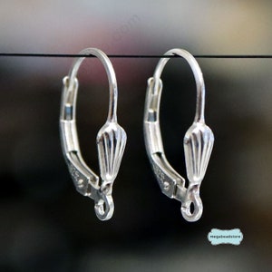 Sea Shell Lever back 925 Sterling Silver Ear Wires F370