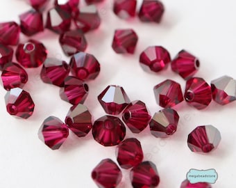Vintage Swarovski 5301 4mm, 6mm, Satin Bicone Crystal Beads, Discontinued Austrian Crystals, New Old Stock, Jewelry Making