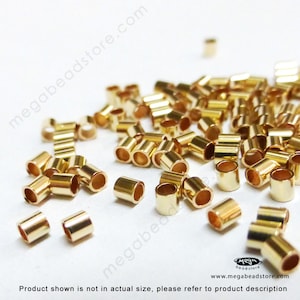 2mm 3mm 14k Gold Filled GF Crimp Bead Tube Spacer F32GF