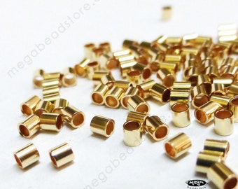 2mm 3mm 14k Gold Filled GF Crimp Bead Tube Spacer F32GF