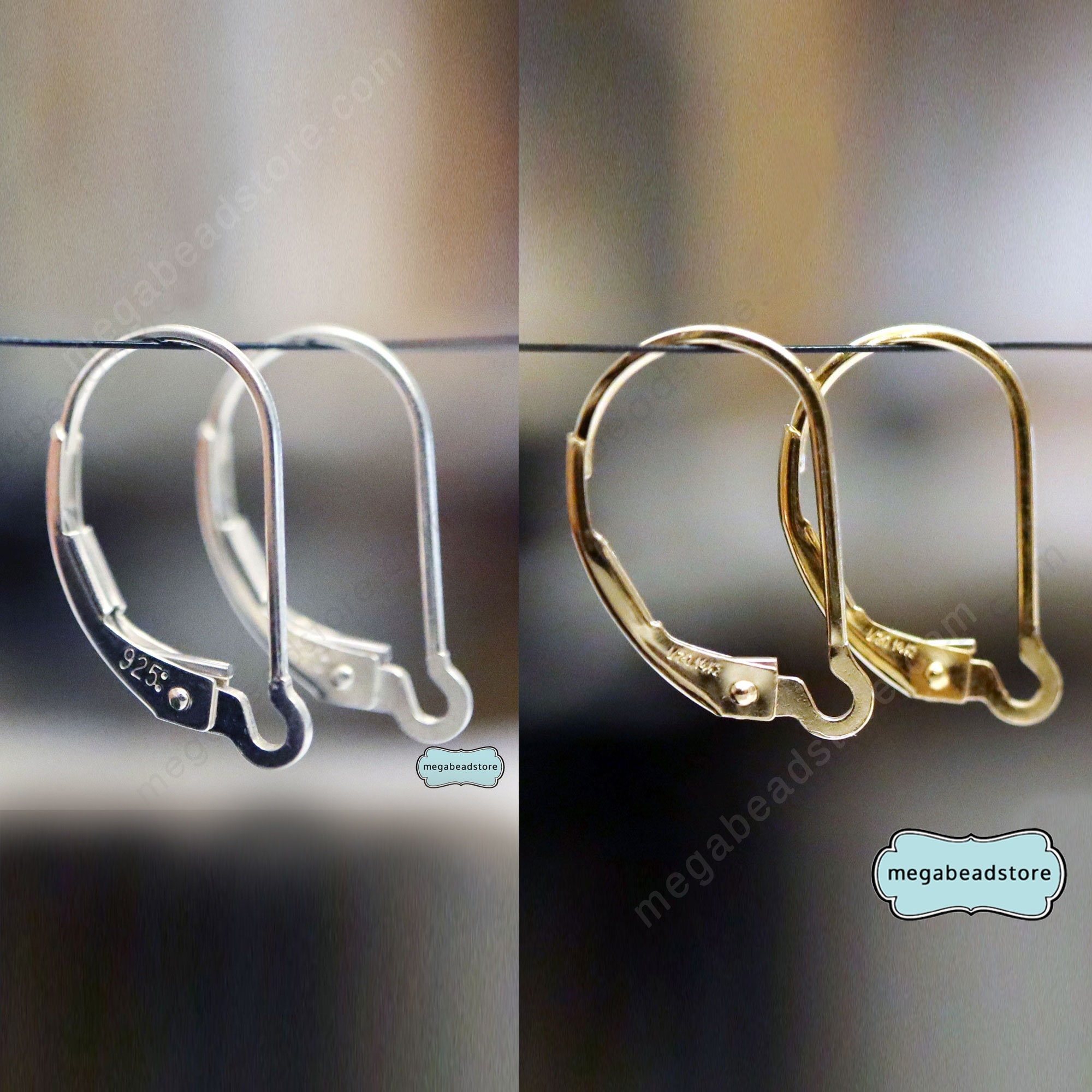 Sterling Silver Leverback Earring Hook with Closed Loop #97449