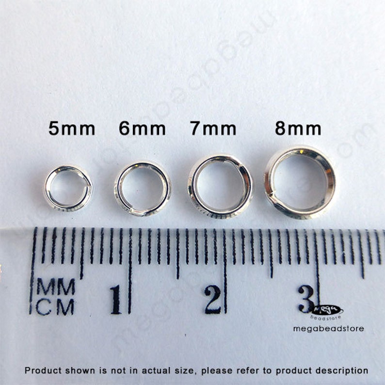5mm 6mm 7mm 8mm Split Rings 925 Sterling Silver Jump Rings Etsy