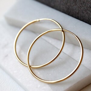 14K Gold Filled Hoop Earring Endless Hoop earwire 30mm, 20mm, 16mm, 14mm F336GF