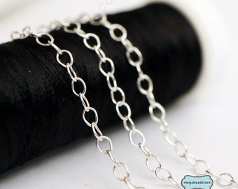 2.5mm x 2mm Cable Chain Sterling Silver CH53